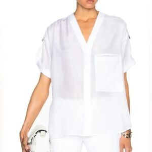 Helmut Lang NWT Blend Shirt with Adjustable Sleeves in Optic White Size Small